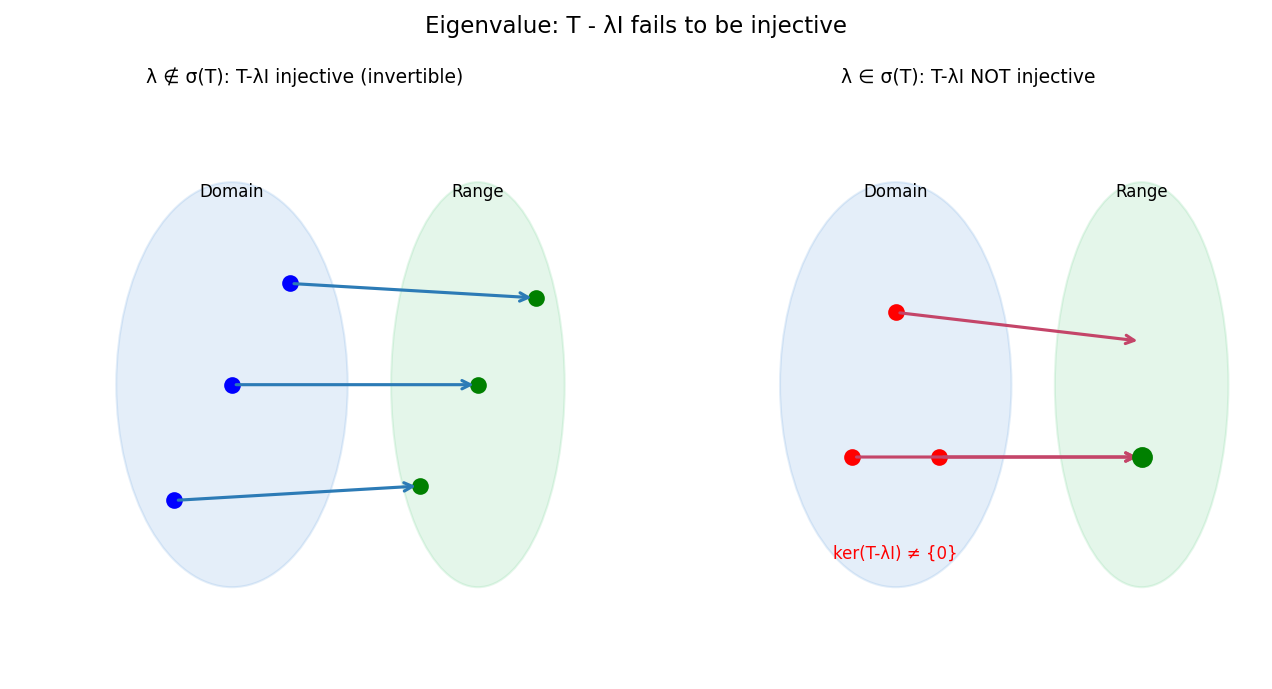 eigenvalue: T-lambda*I fails to be injective