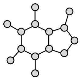 Diagram of a graph with nodes in gray and edges in black