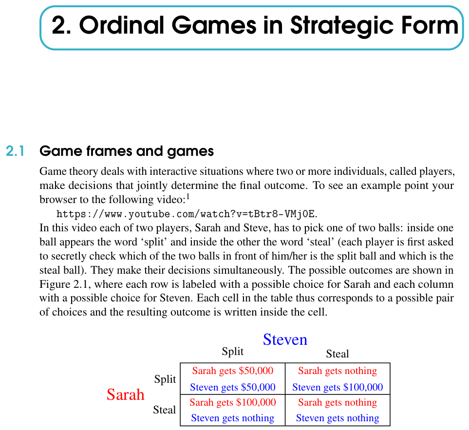 The Golden Balls game frame with money outcomes for Sarah and Steven