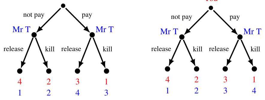 The two games: Mr T professional (left) and one-timer (right)